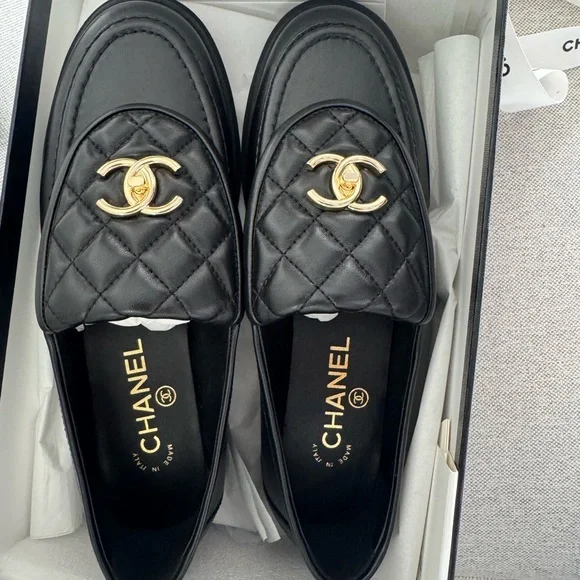 Chanel Black Moccasins - Picture 1 of 6